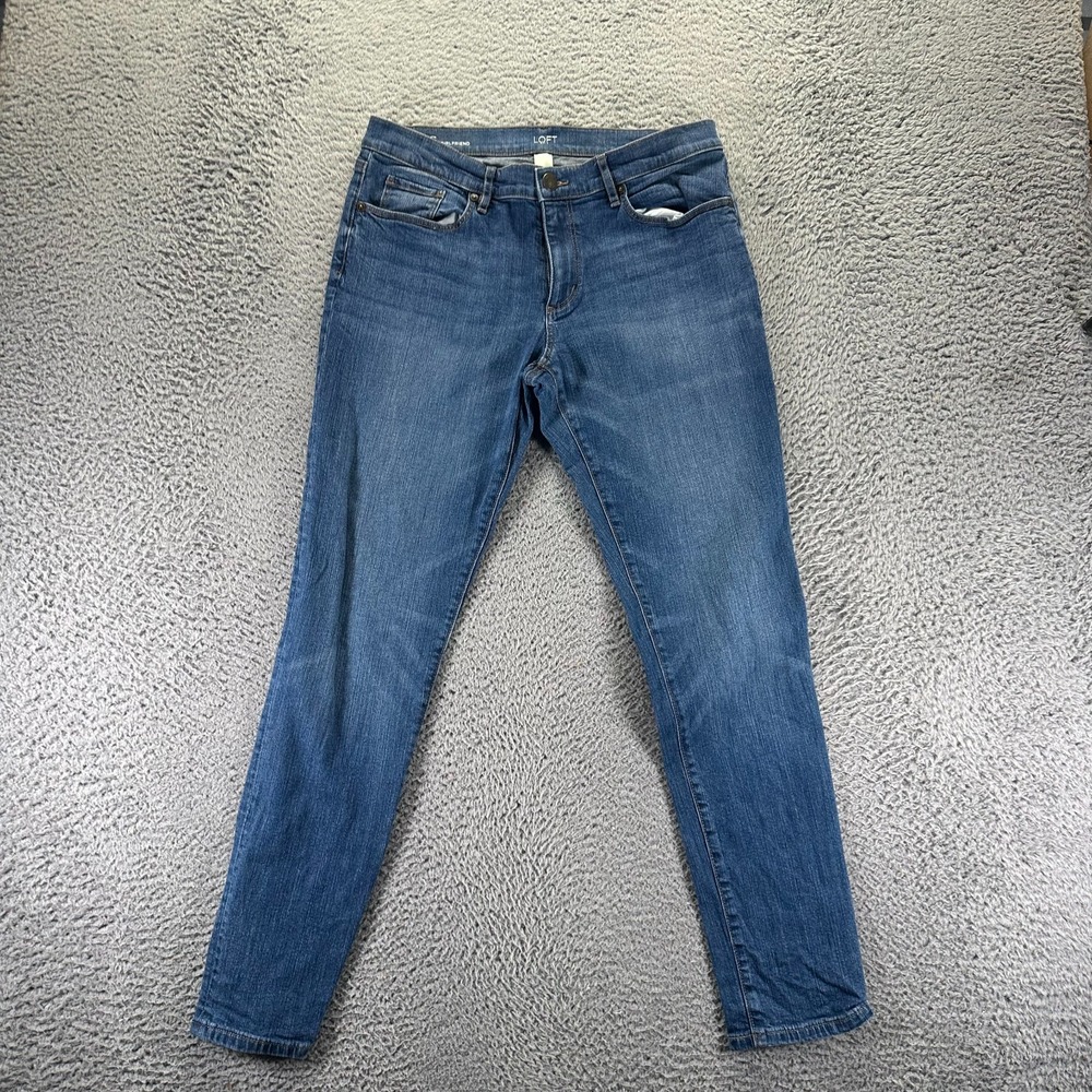 Loft‎ Jeans Womens 6 Blue Cotton Denim Skinny Girlfriend Travel Workwear Faded